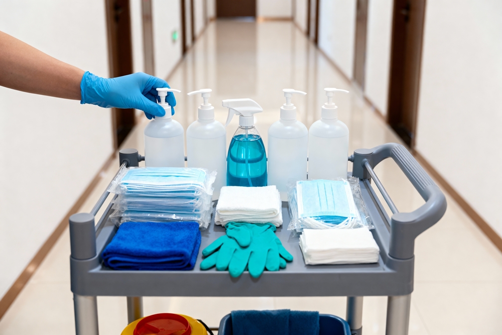 Personal medical igienizându-se pe mâini